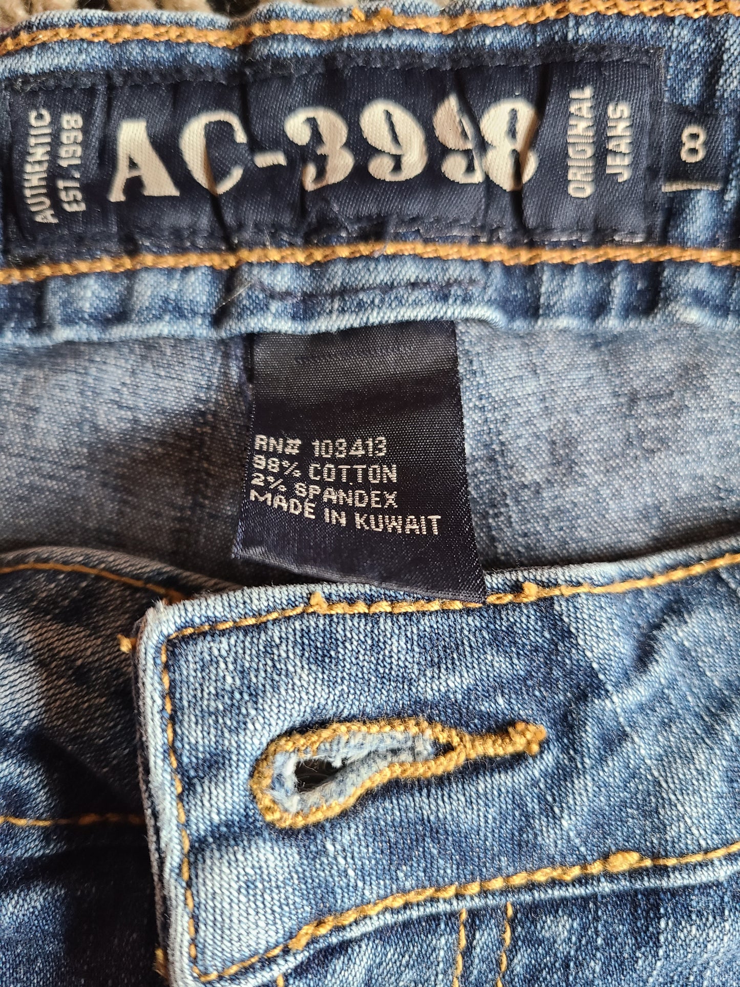 Vintage ACCESS 3998 A-Line Denim Midi Skirt - Size 8