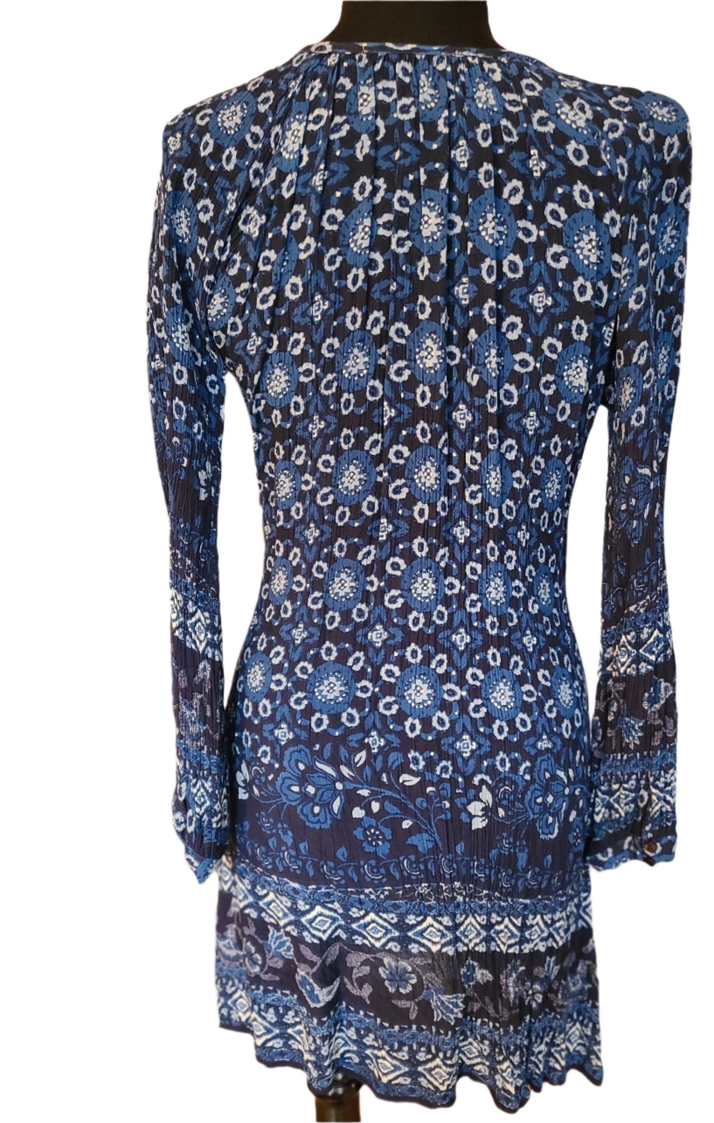 Lapogee Cotton Batik Scoop Neck Dress | Size M