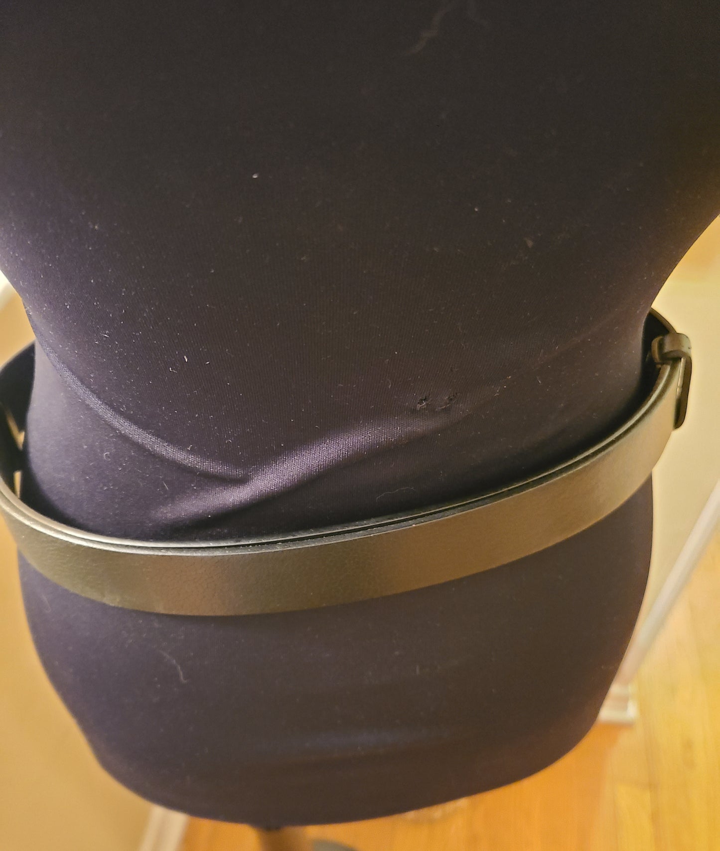 Chico's Hook & Ring Black Leather Belt - Size S/M