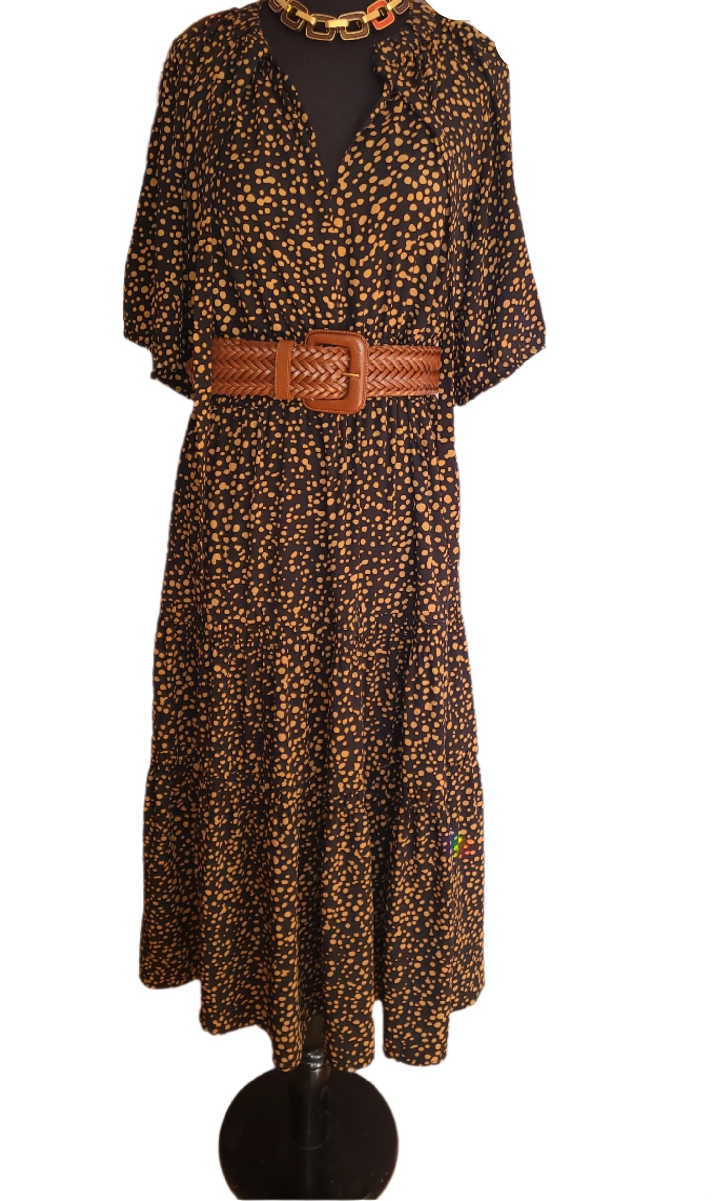 VINTAGE |Tiered Midi Dress | Size 8-10