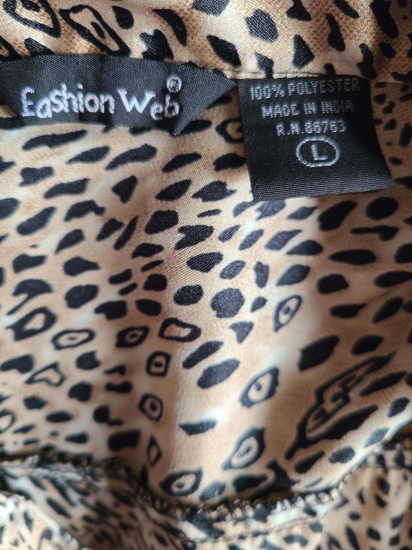 Y2K| CHEETAH Print Front Bow Blouse | Size Large