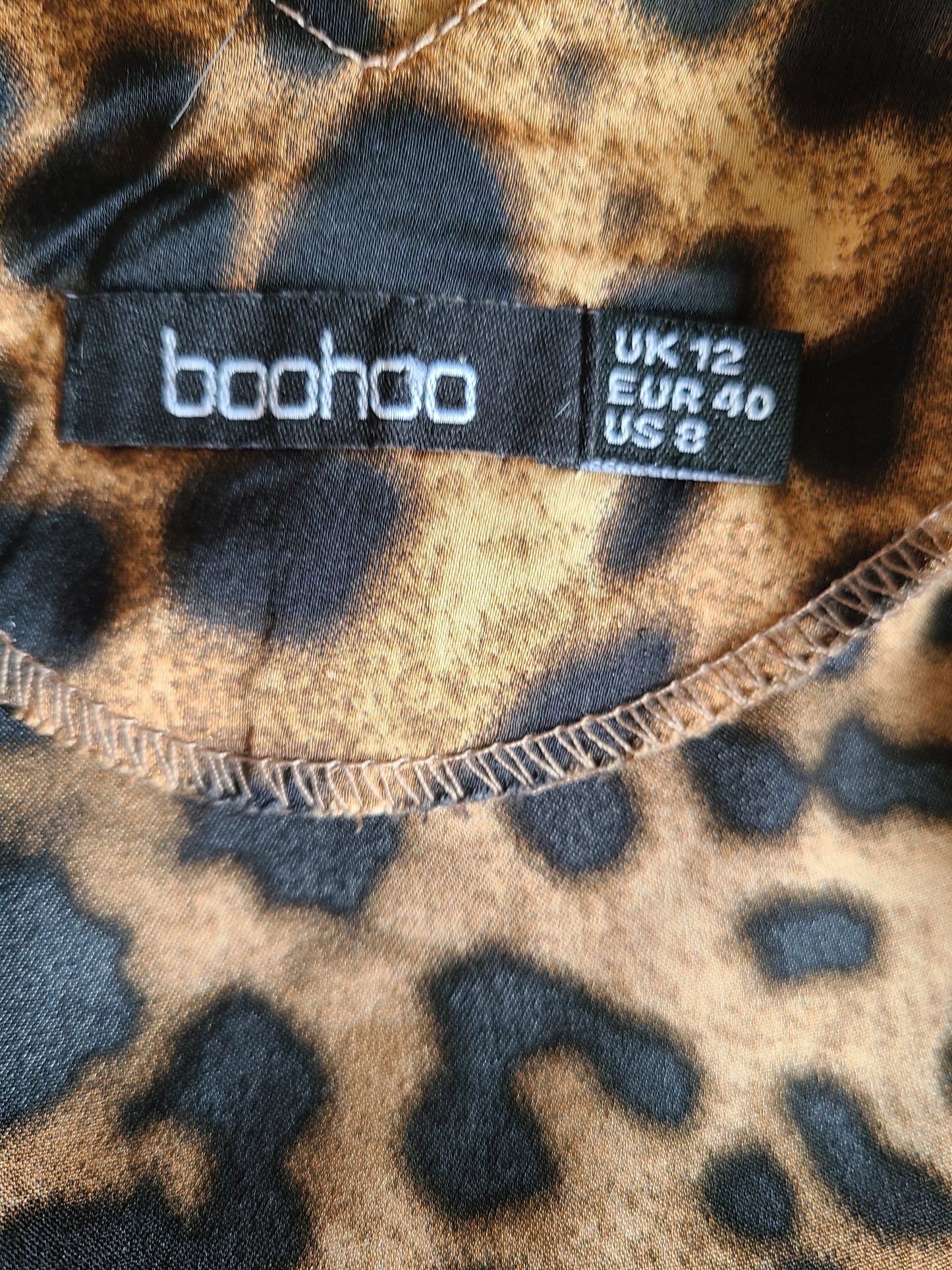 BooHoo Cheetah Print Slip Midi Dress | Size 8