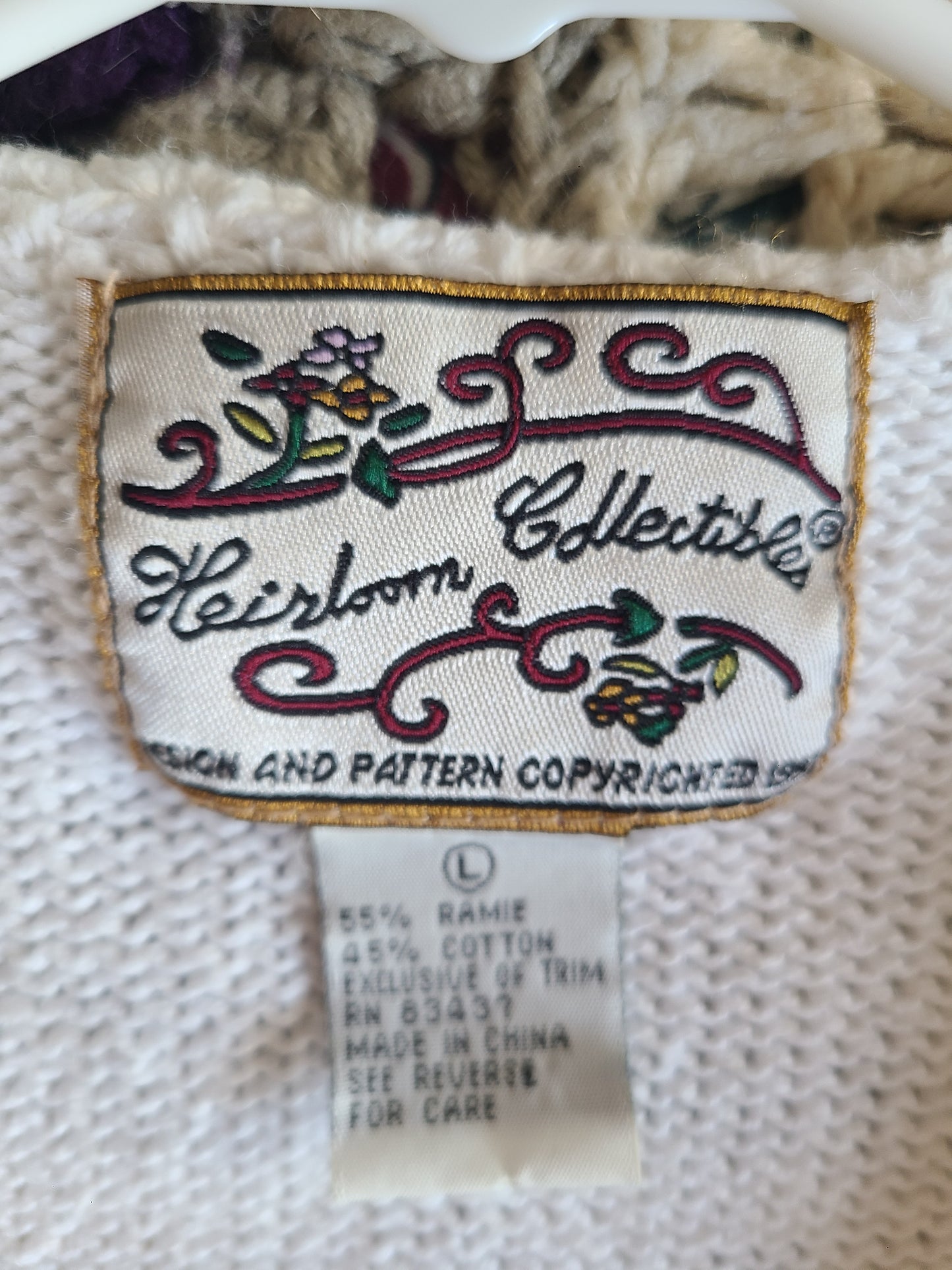 VINTAGE | Heirloom Collectibles Knit Embroidered Vest | Size L