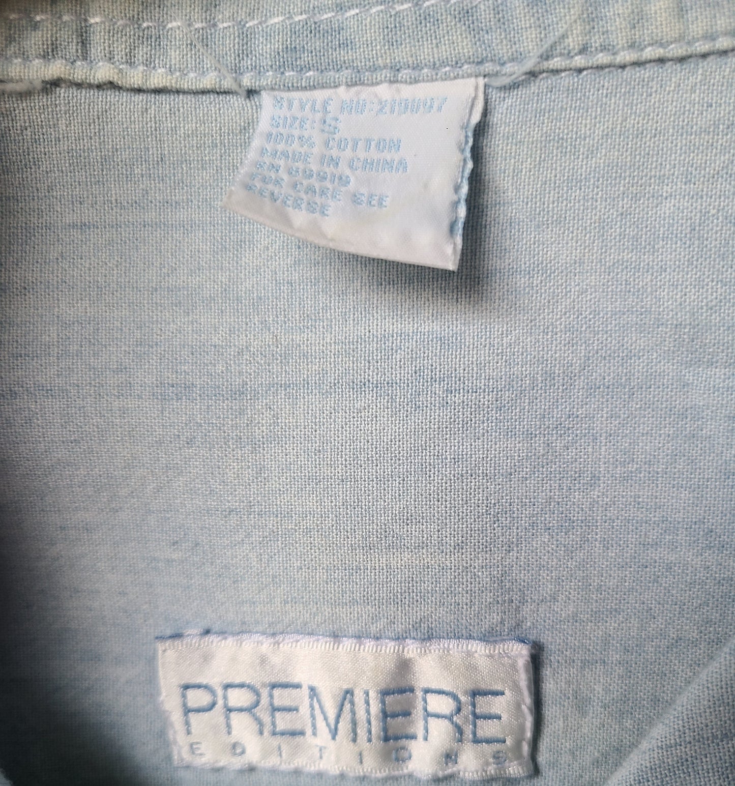 VINTAGE | Embroidered Denim Shirt | Size S