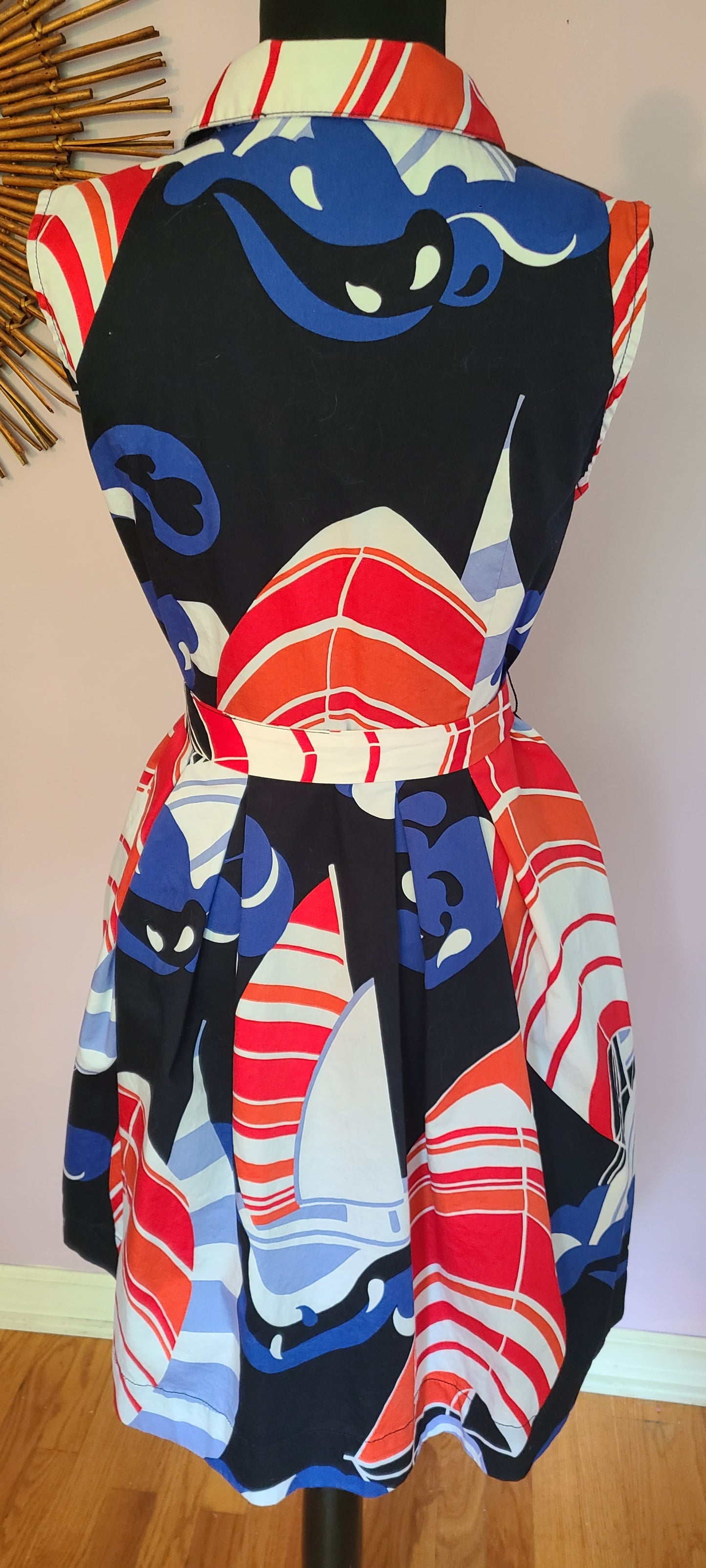 VINTAGE | Nautical Print Dress | Size 6