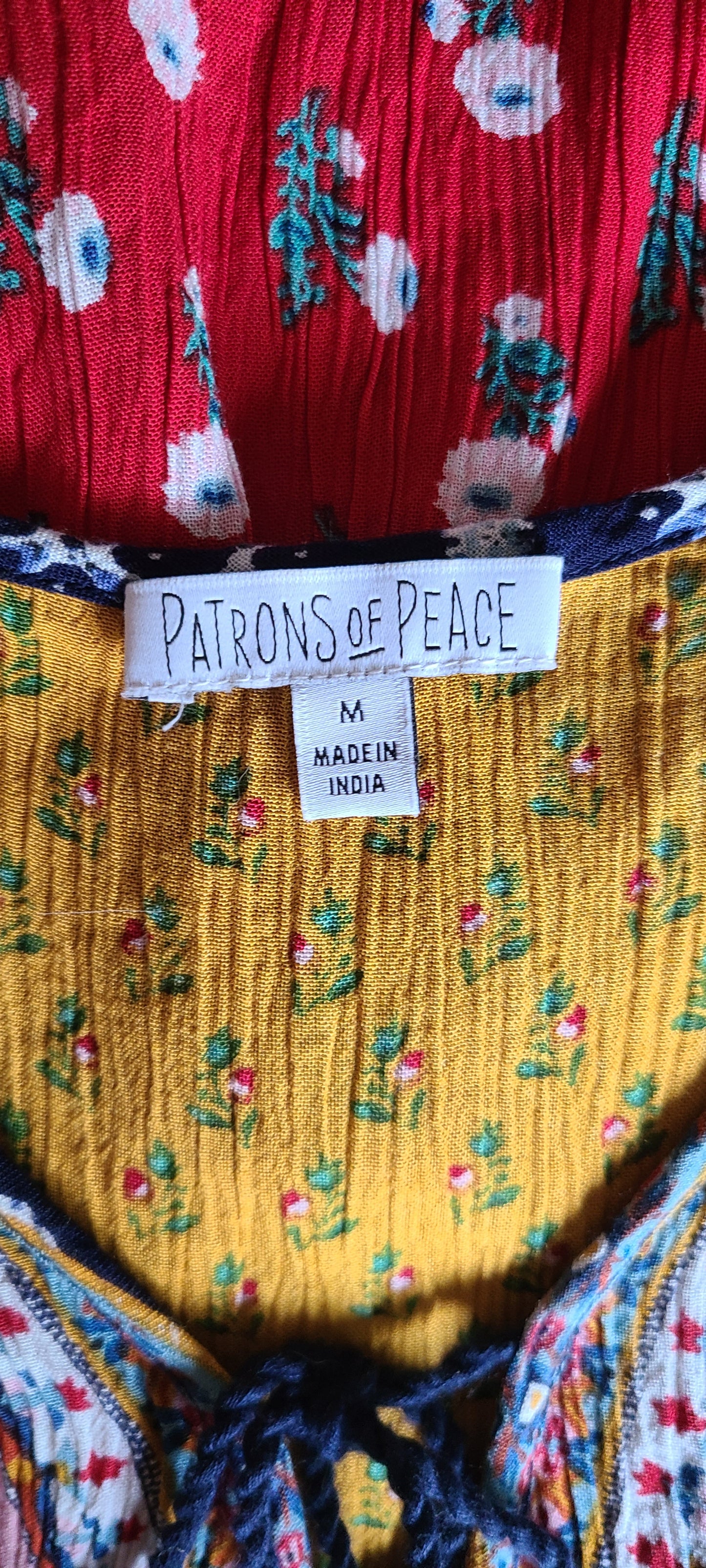 Patrons of Peace Boho Tank Top | Size Medium