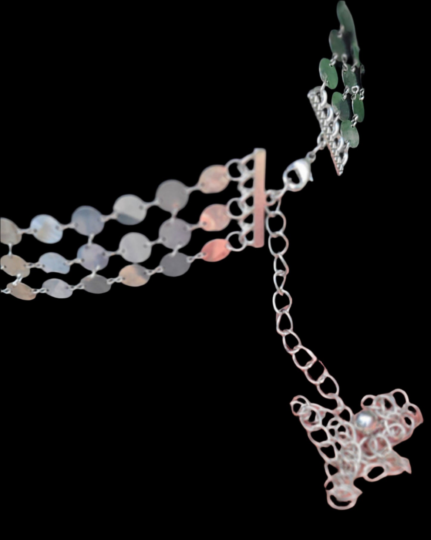 VINTAGE Three-Tier Flat Medallion Metal Belt