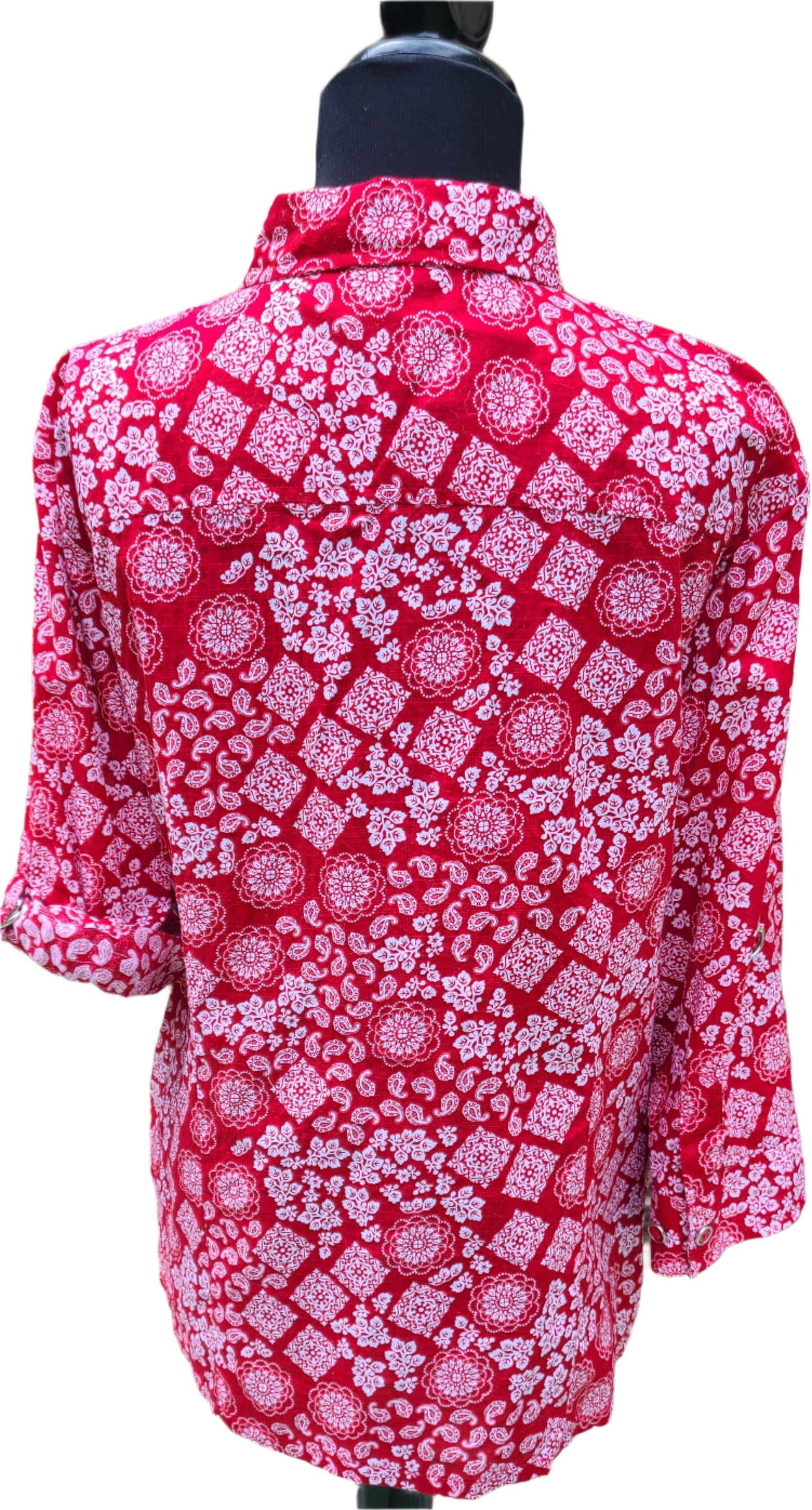 VINTAGE Karin Scott Bandana Print Shirt | Size XLarge