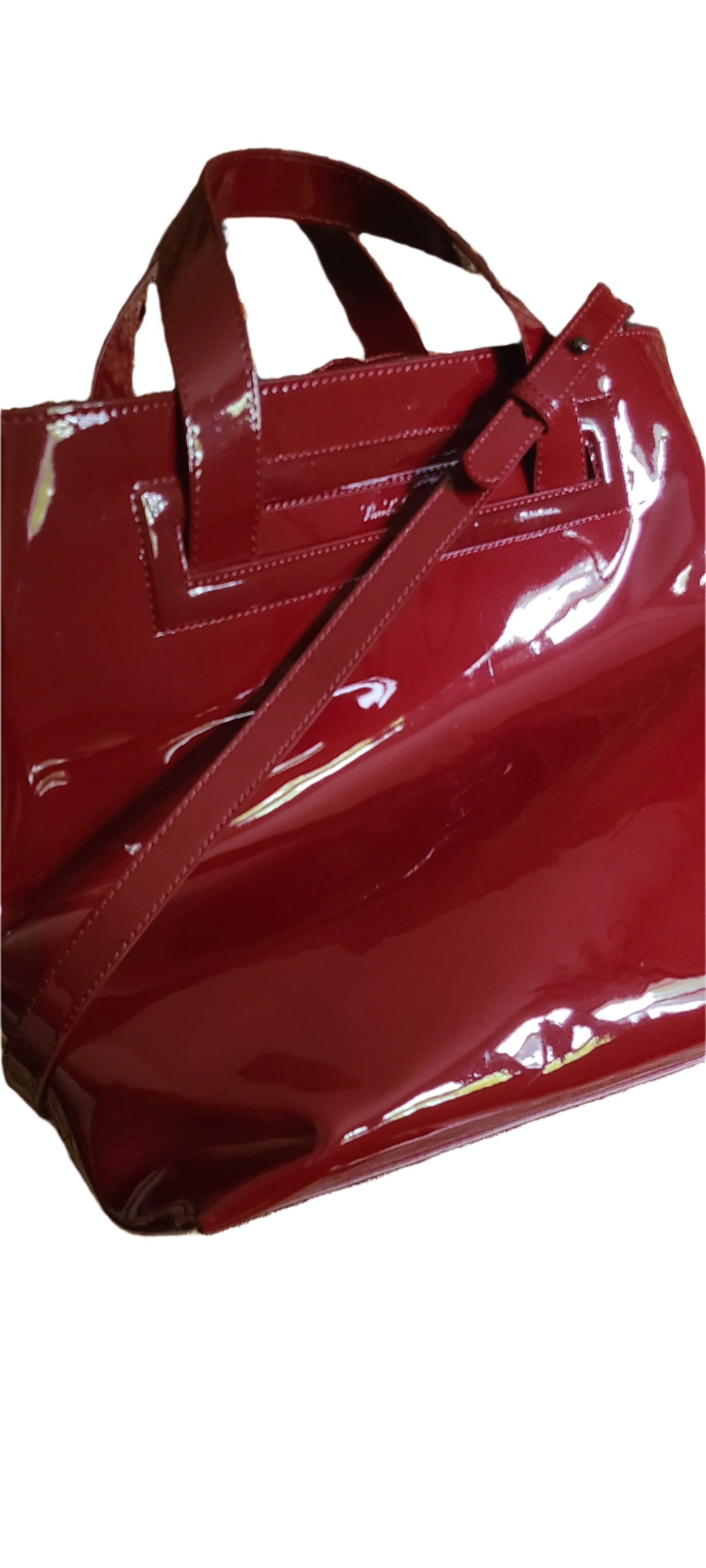 Brooks Brothers Brand Ruby Red Patent Leather Handbag
