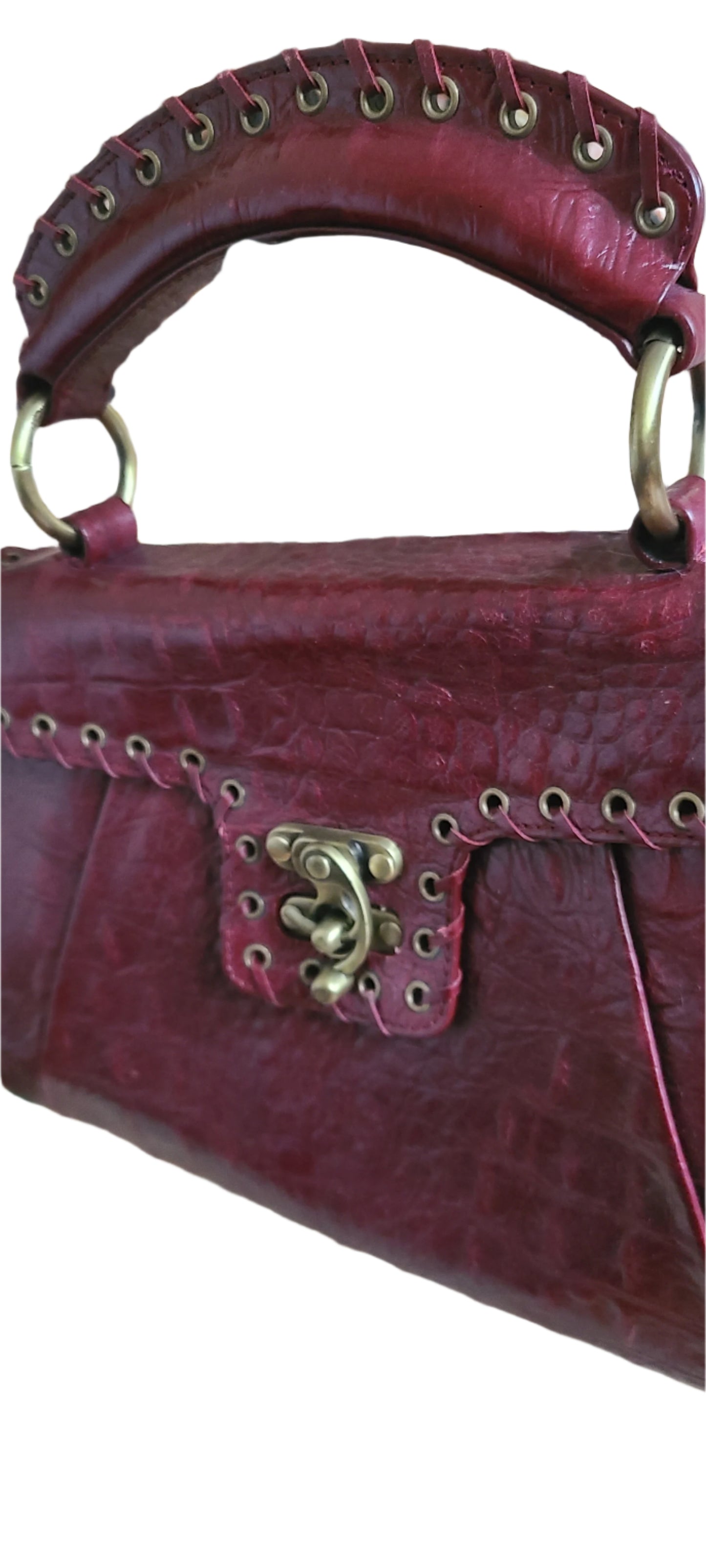 Vintage Arden B Burgundy Top Handle Bag