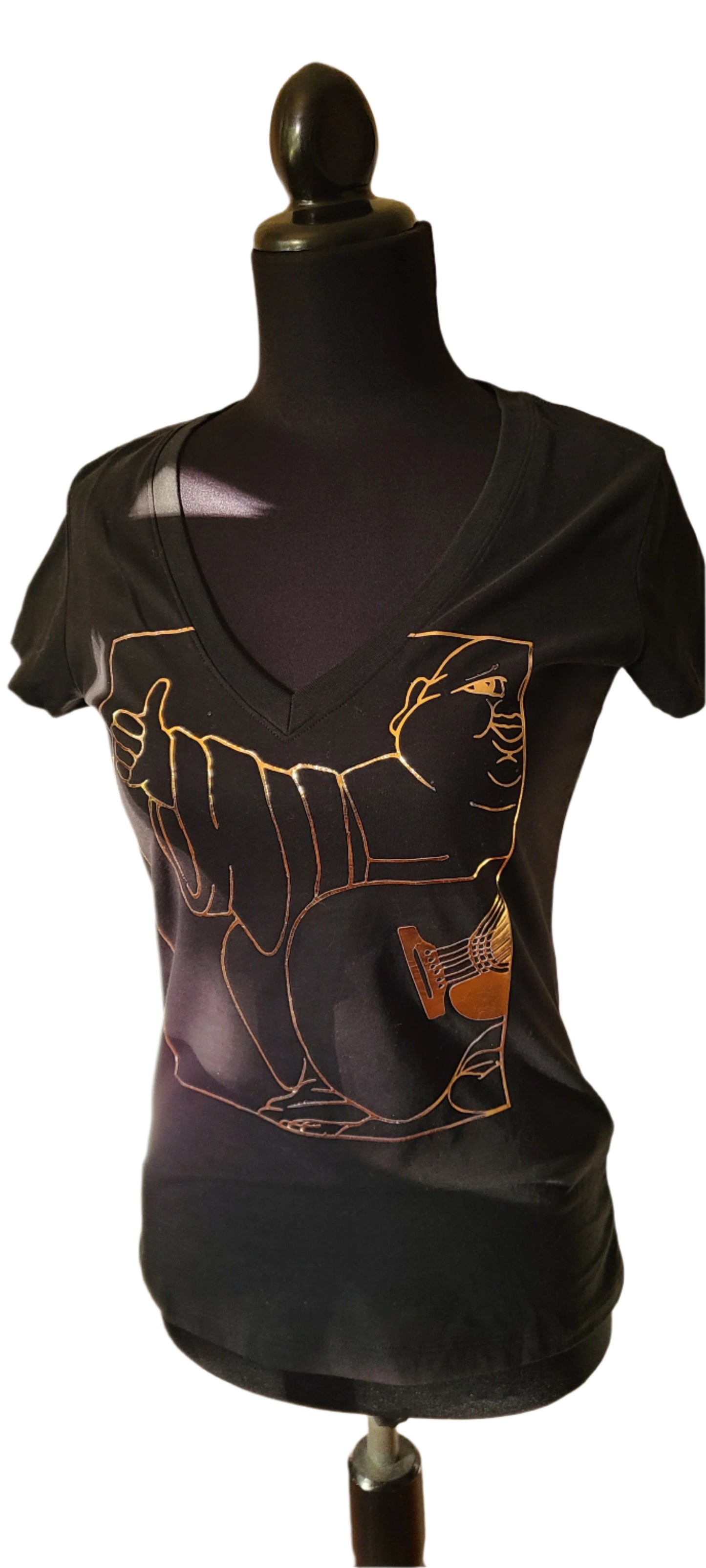 True Religion 90s Bronze Foil Buddah T-Shirt | Size Small