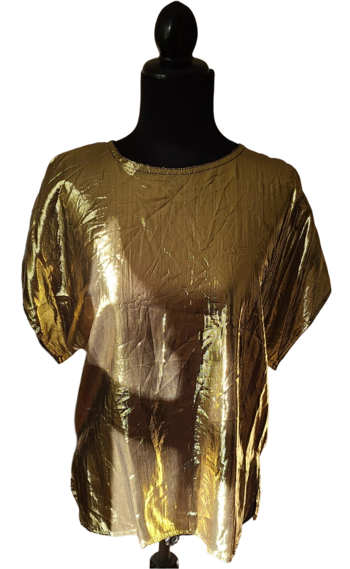 Cachet by Bari Protas 80s Gold Lamé Blouse | Size Medium