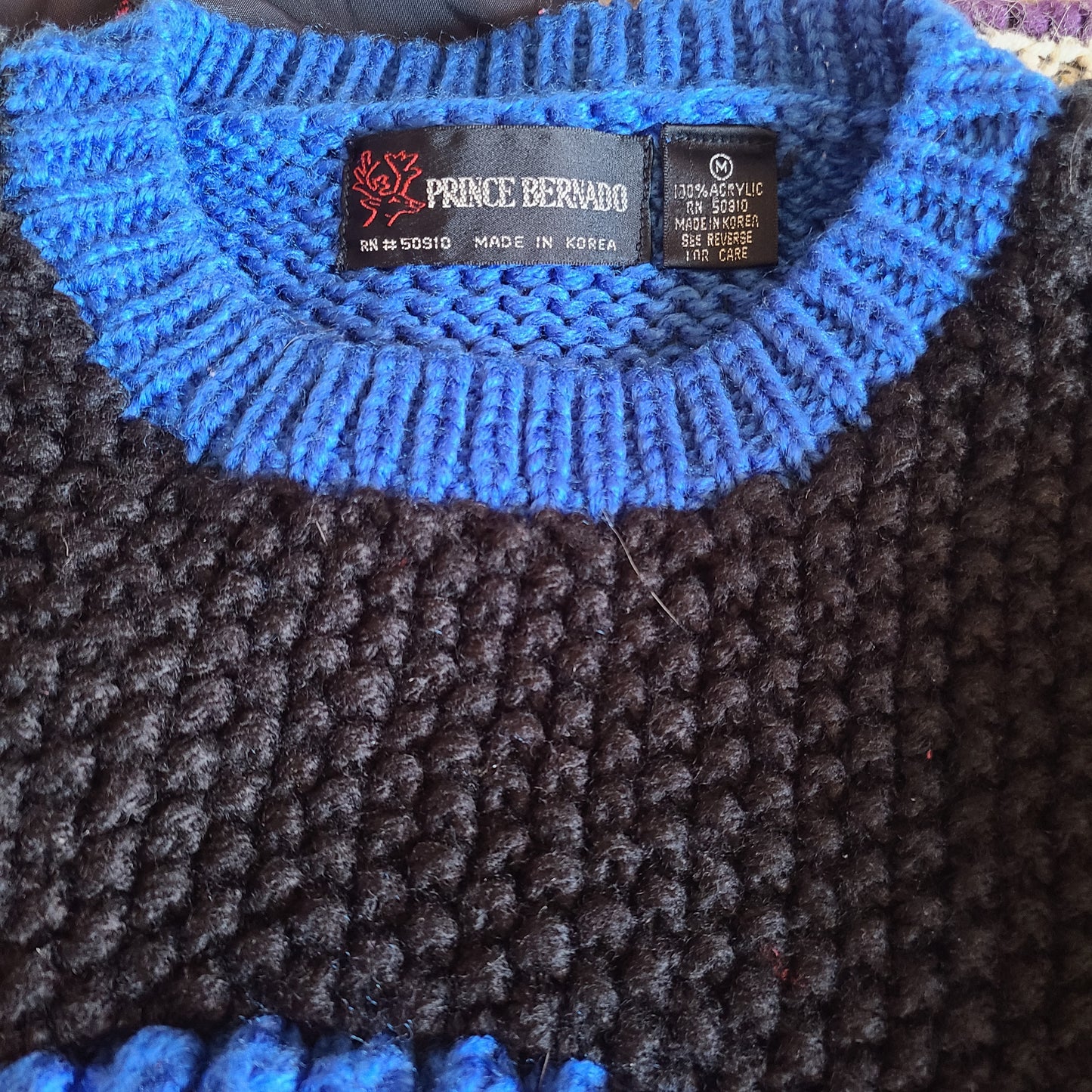 Prince Bernardo 90s Oversize Acrylic Sweater | Size Medium