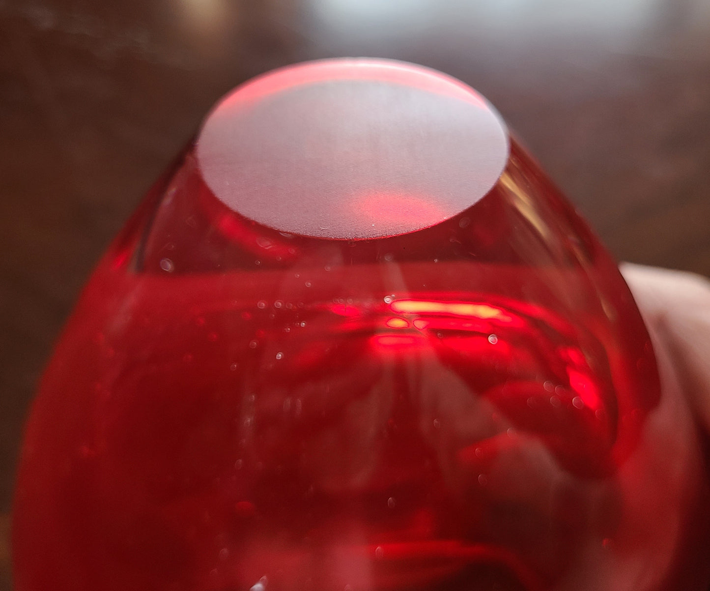 Murano Style Red Blown Glass Heart Vase
