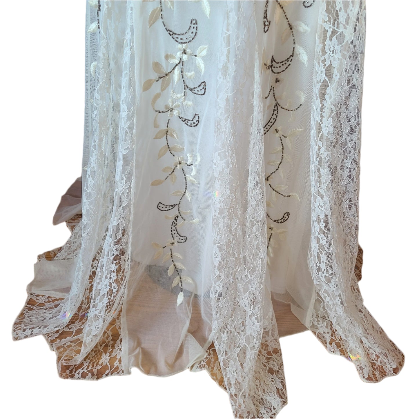 Sue Wong Beaded Lace Ivory Gown \ Size 4