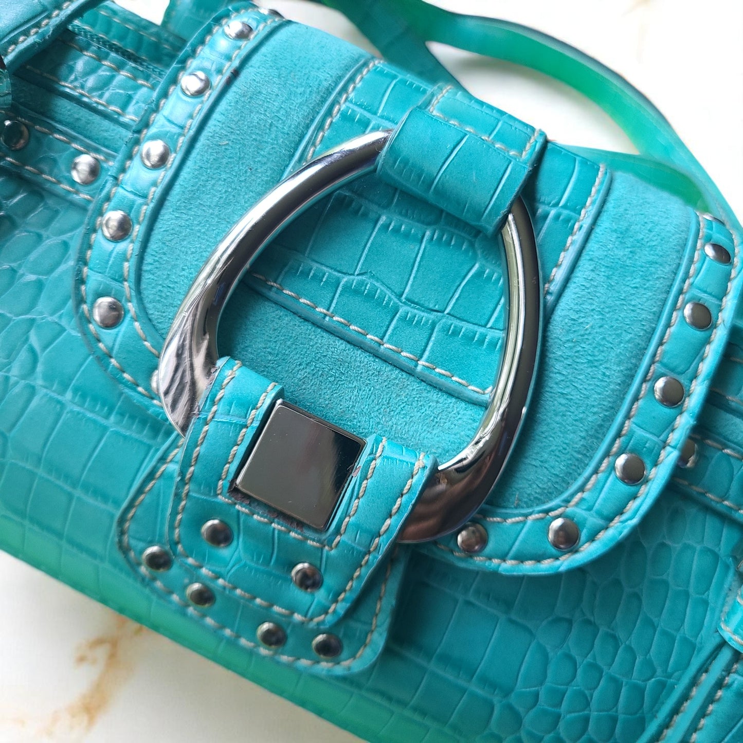 Nine West Turquoise Baguette Shoulder Bag & Accessories