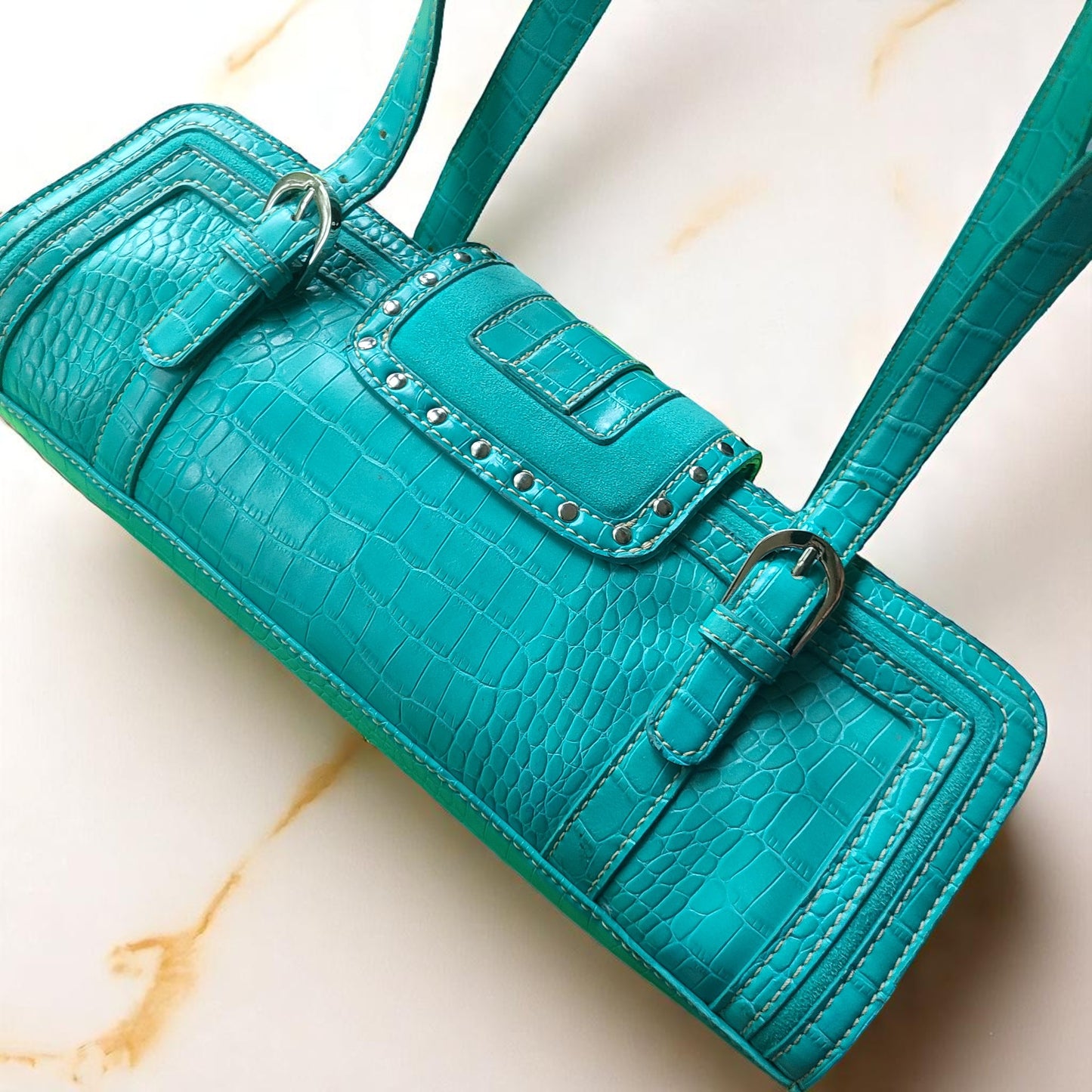 Nine West Turquoise Baguette Shoulder Bag & Accessories