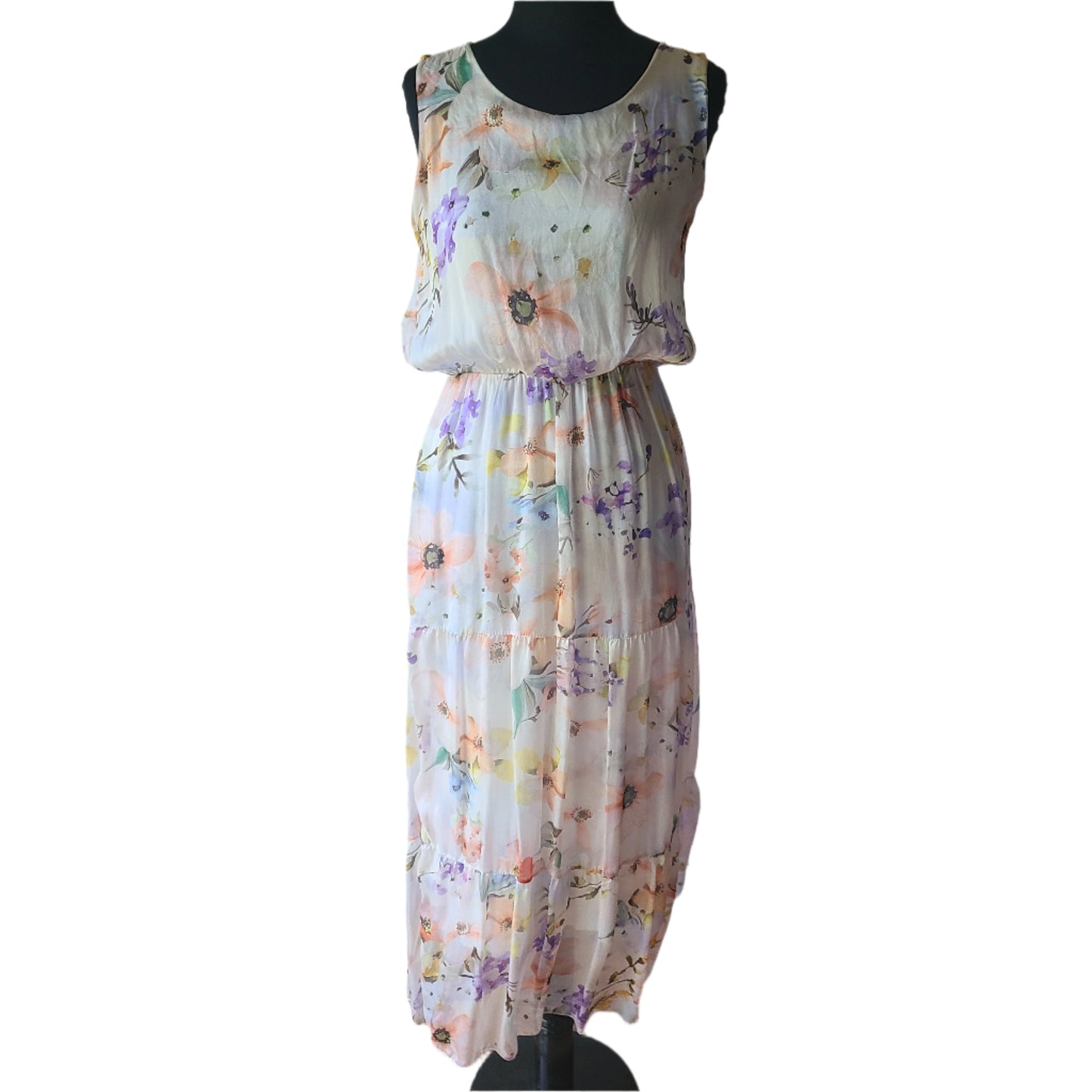 Lara G Silk Maxi Dress, Made in Italy | Size Medium