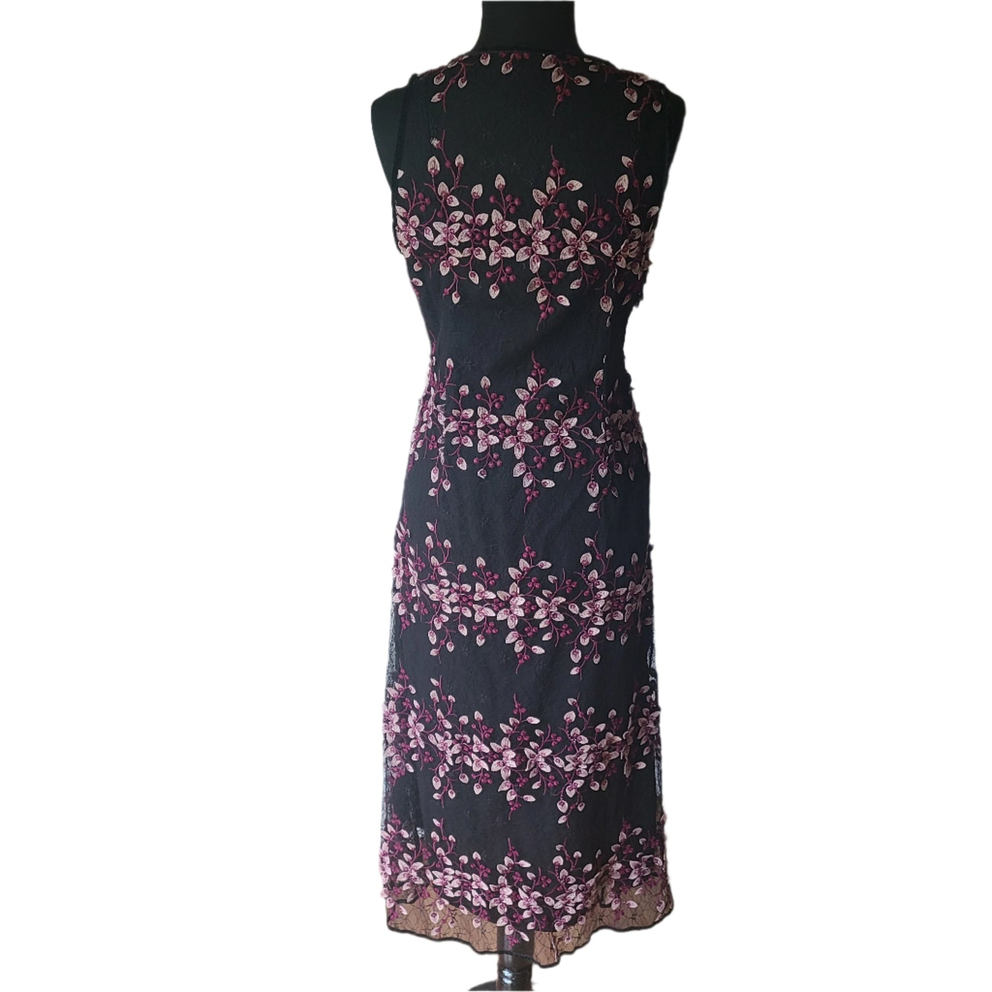 NWT Foxiedox Embroidered Mesh Floral Overlay Dress | Size M