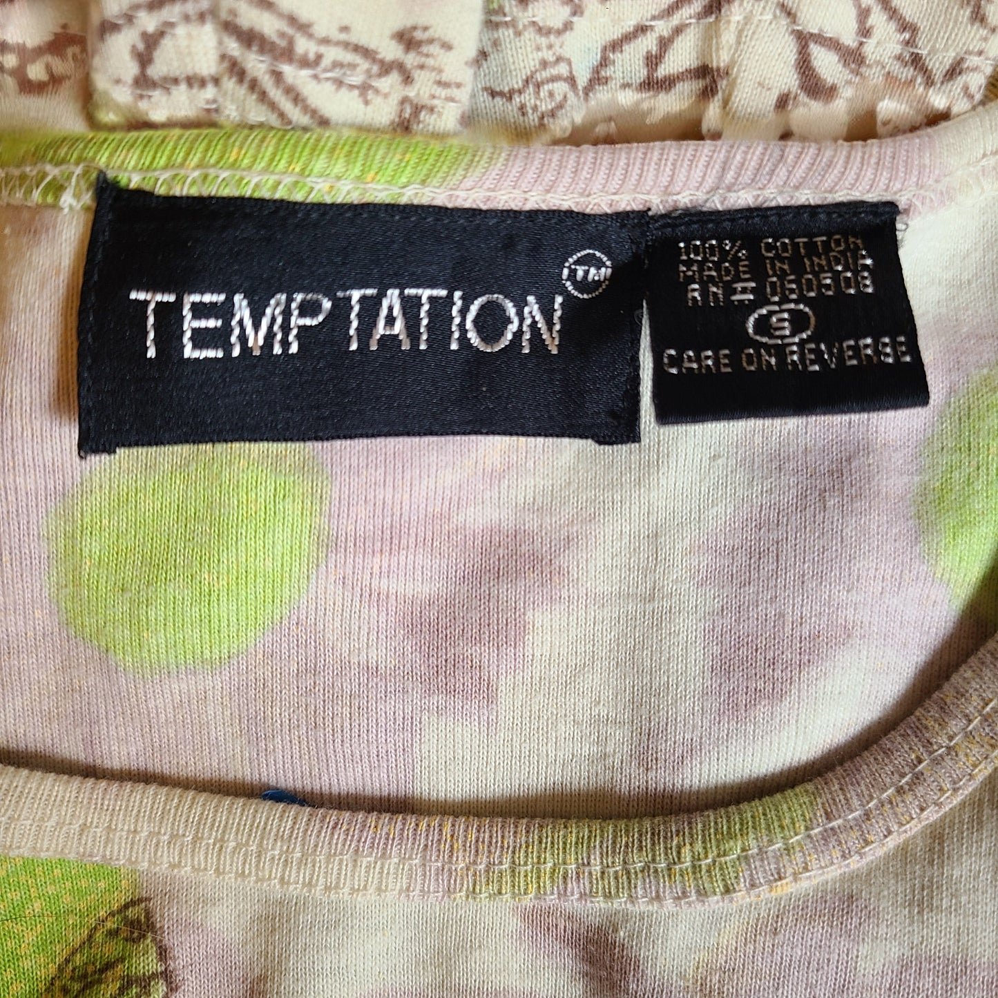 Temptation 90s Embellished Cotton Top | Size Medium