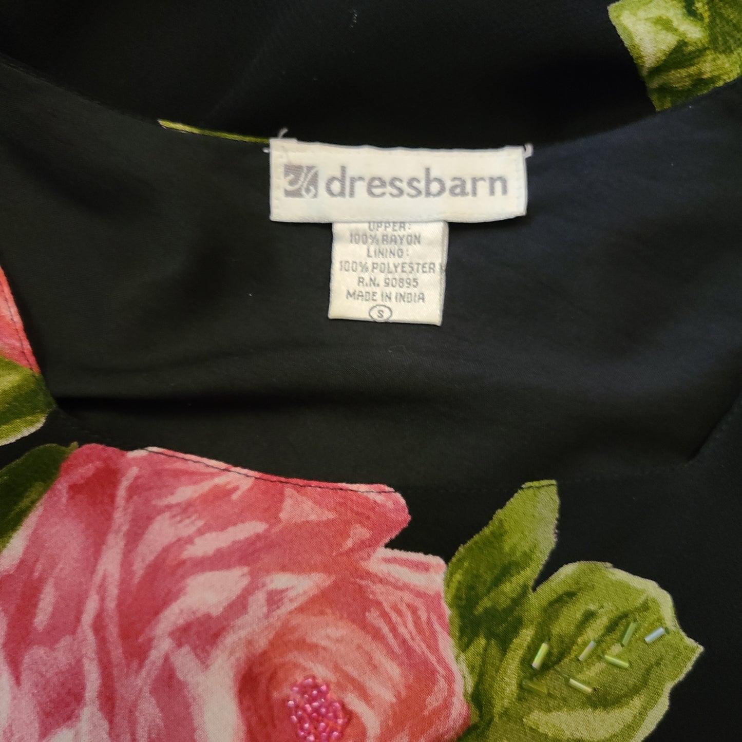 DressBarn 90s Black Floral Maxi Dress | Size Small