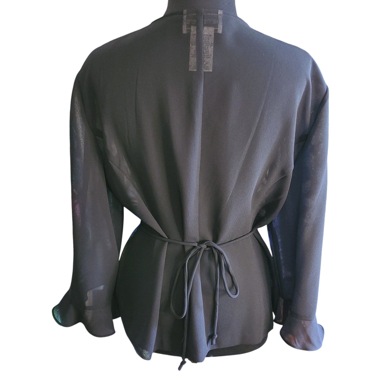Karin Stevens Sheer Embellished Cardigan | Size 14