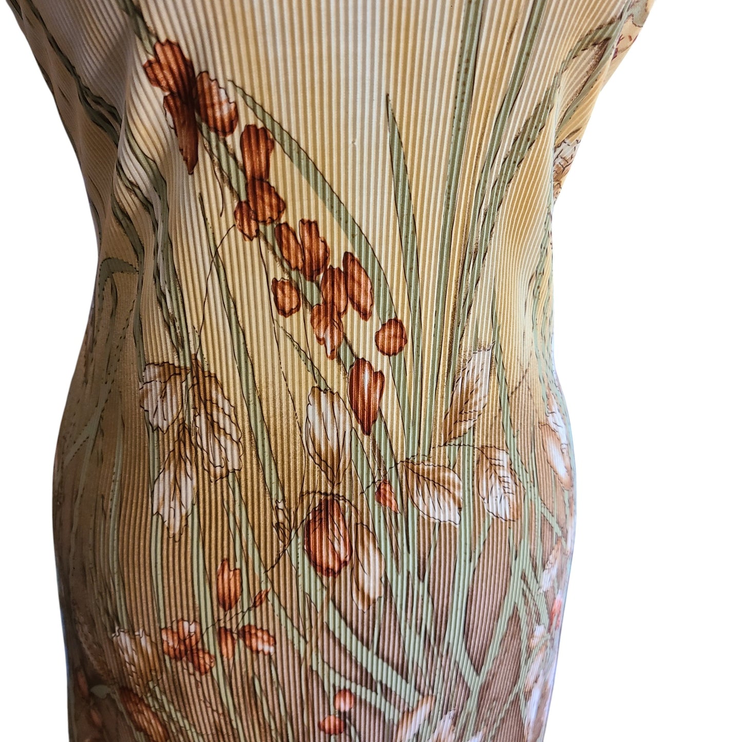 La Féte 90s Plisse Sleeveless Floral Midi Dress | Size Medium