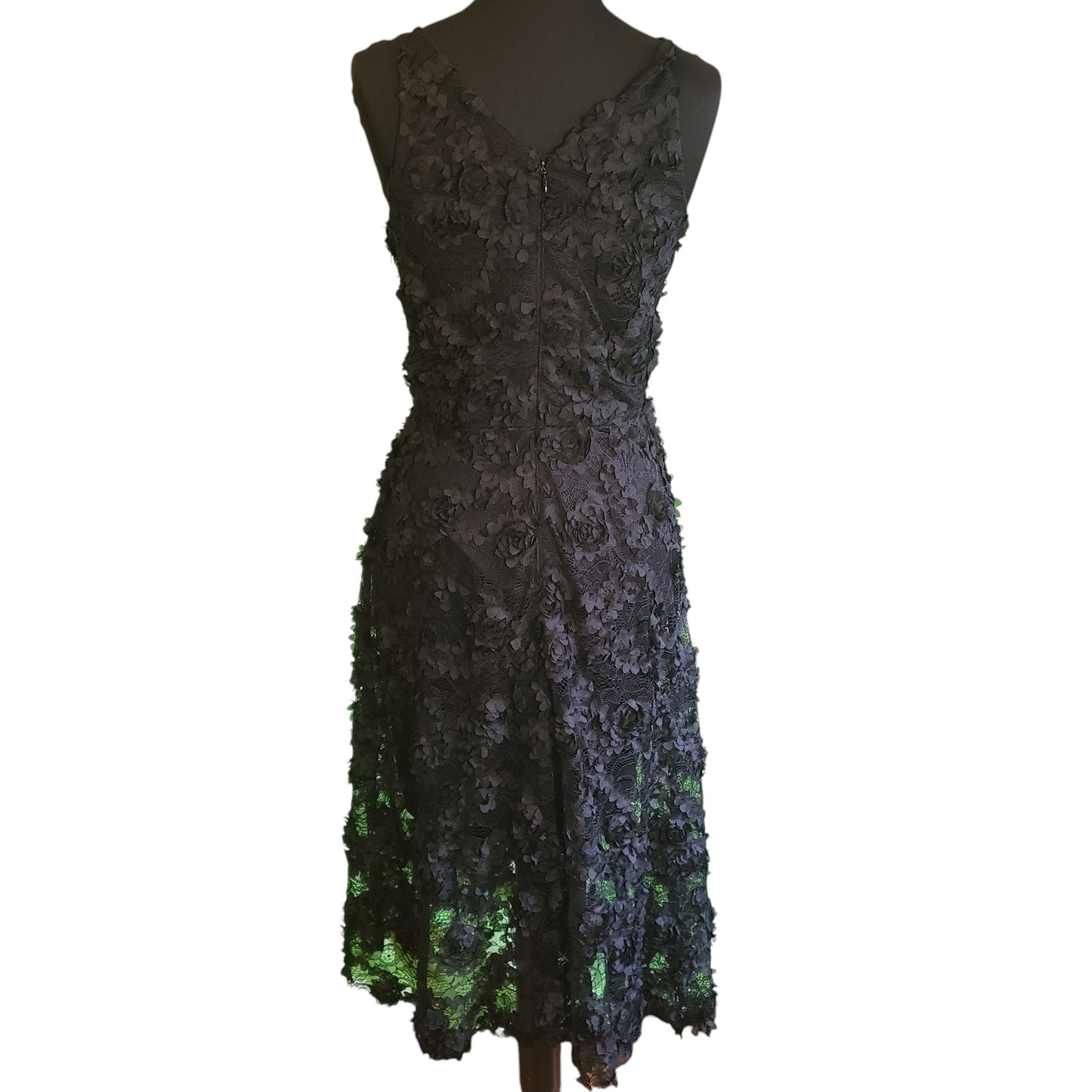 XSCAPE Dimensional Floral Black Dress | Size 8