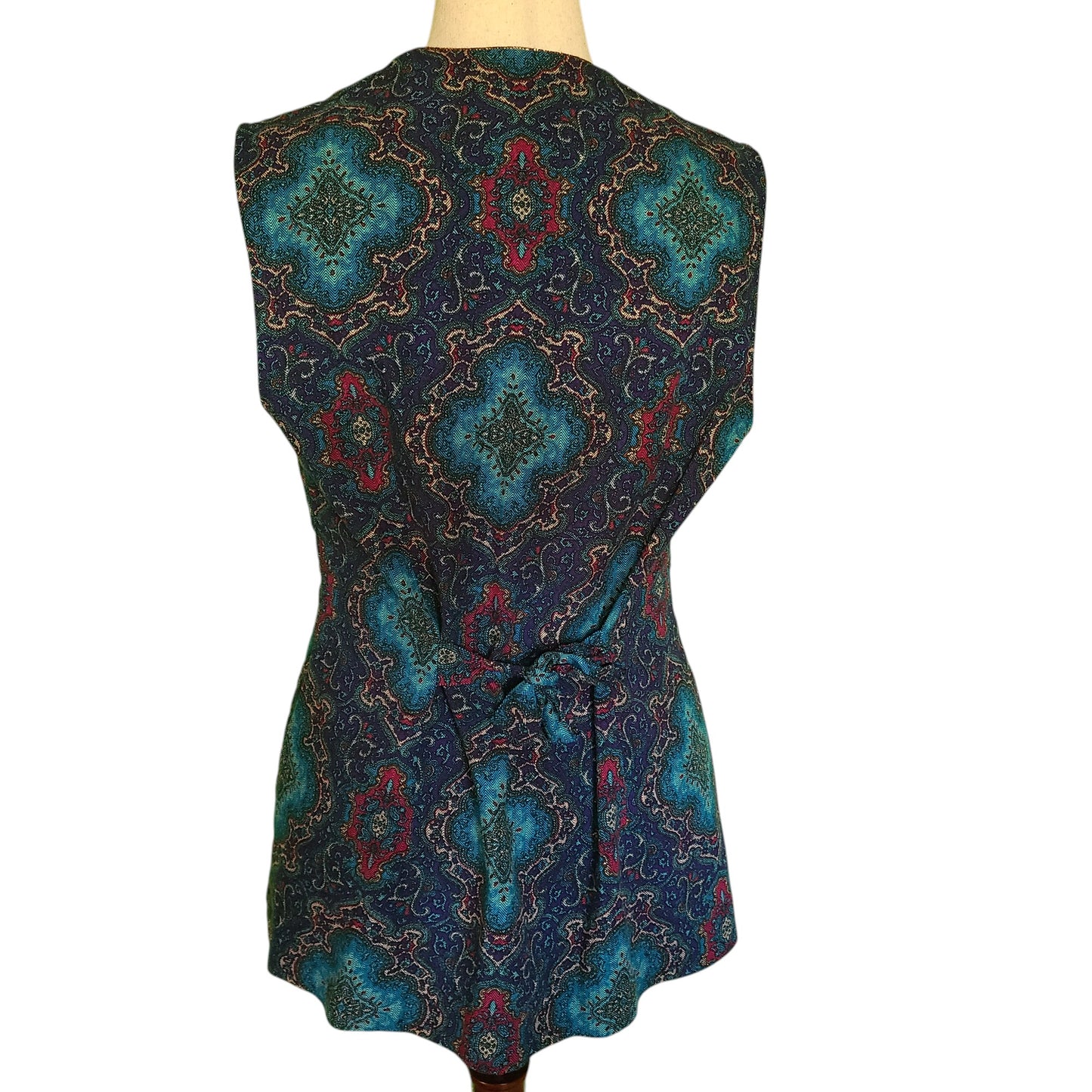 John Roberts Quilted Baroque Pattern Vest | Size Large