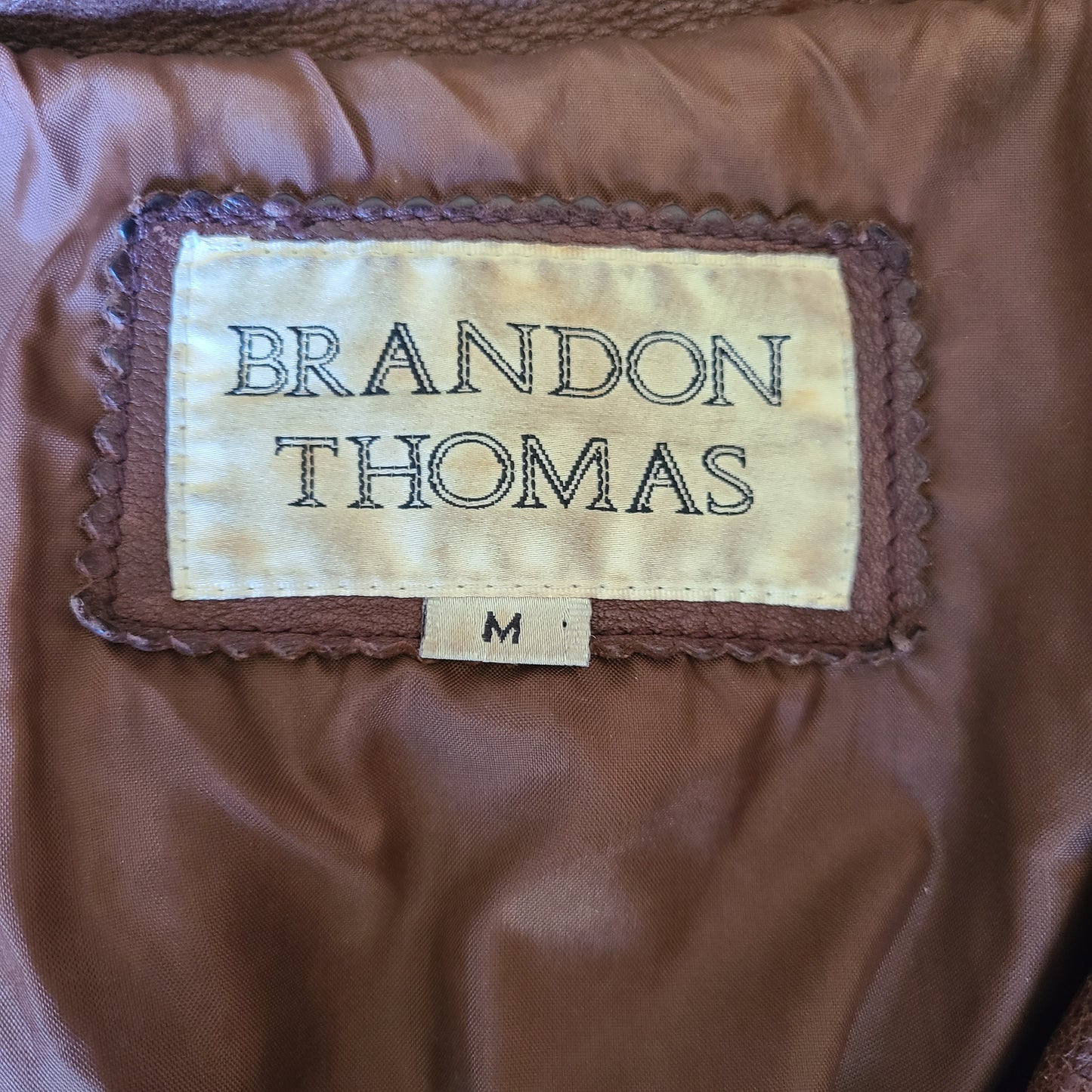 Brandon Thomas Distressed Brown Leather Jacket | Size Medium