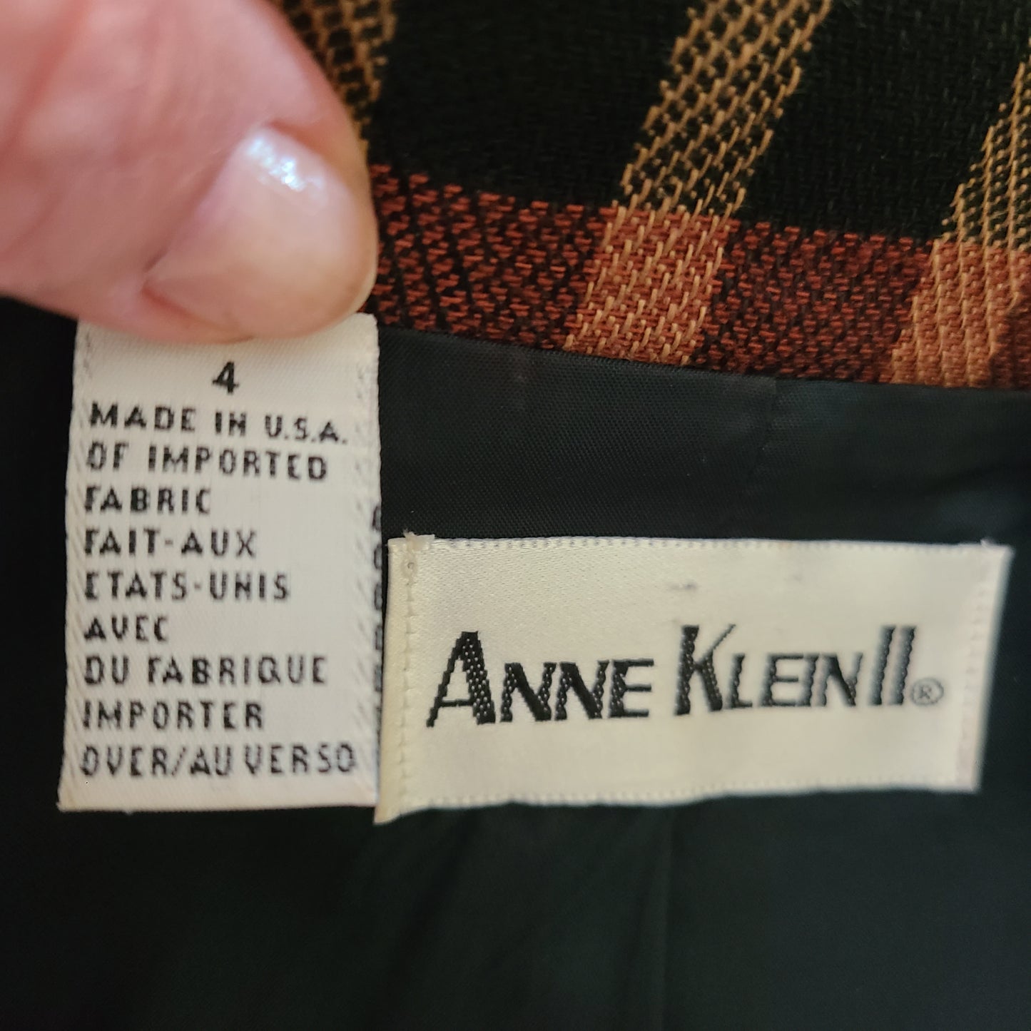 Anne Klein II 80s Plaid Blazer | Size 4