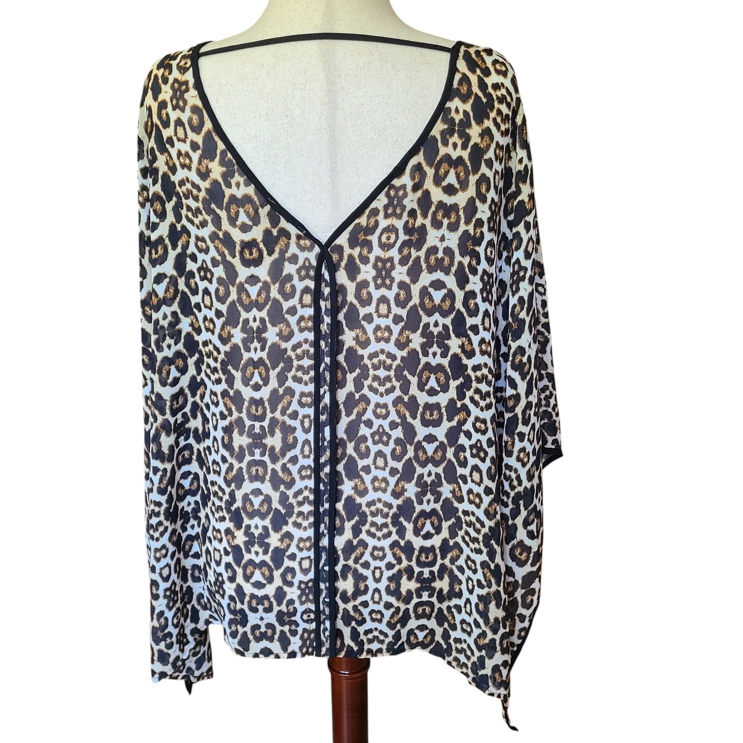 Miss Tina 00's Animal Print Poncho | One Size