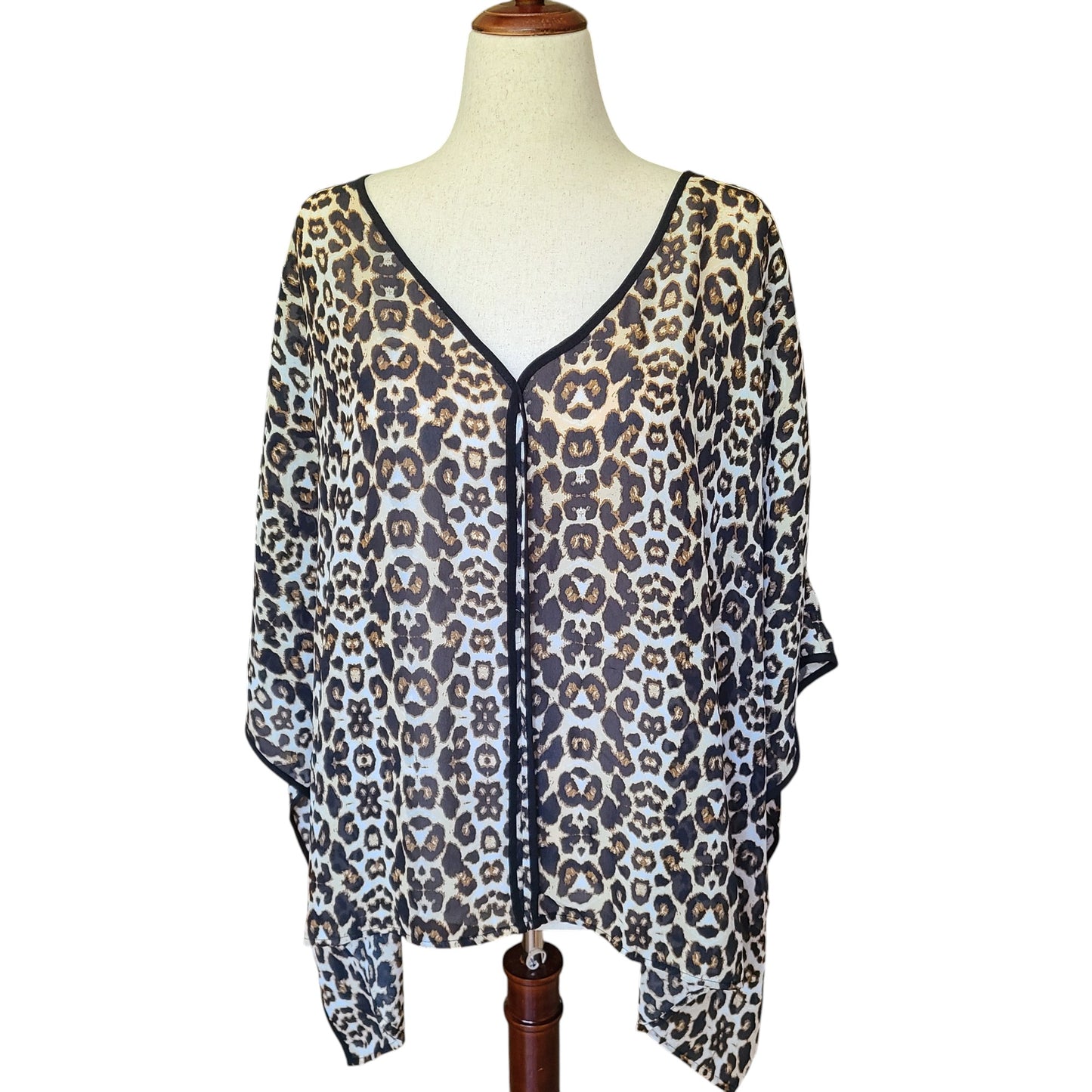 Miss Tina 00's Animal Print Poncho | One Size