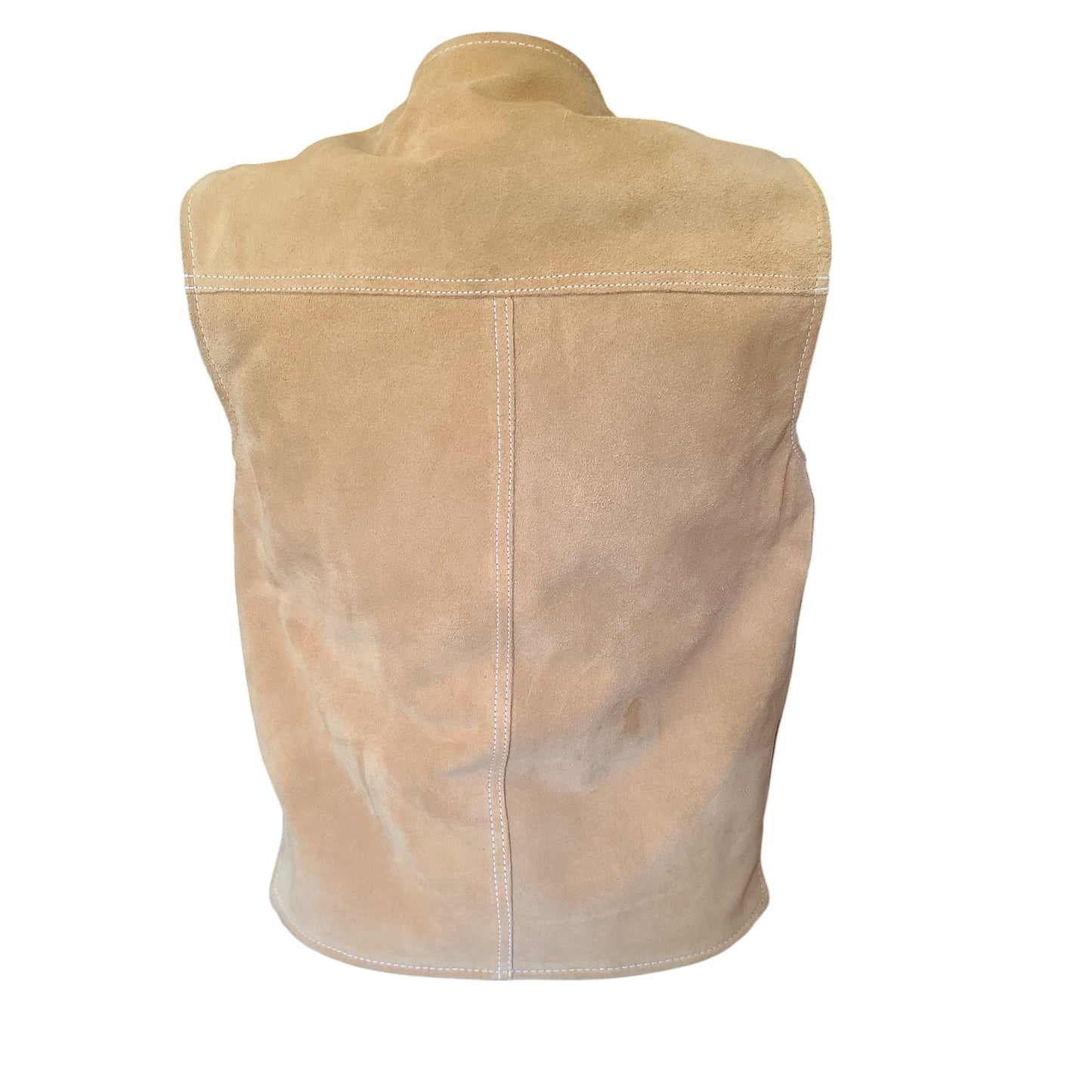 The Leather Shop 70s Suede Sand Beige Lined Vest | Size Medium