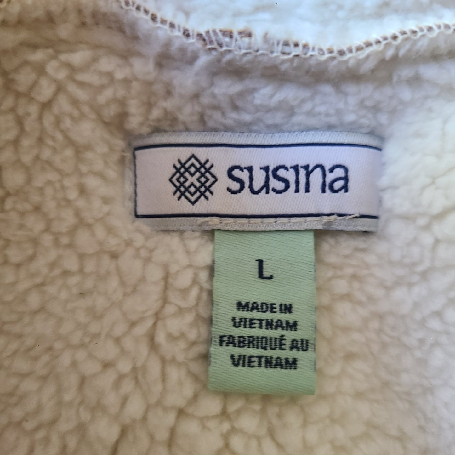 Susina Waterfall Faux Suede Taupe Vest | Size Large
