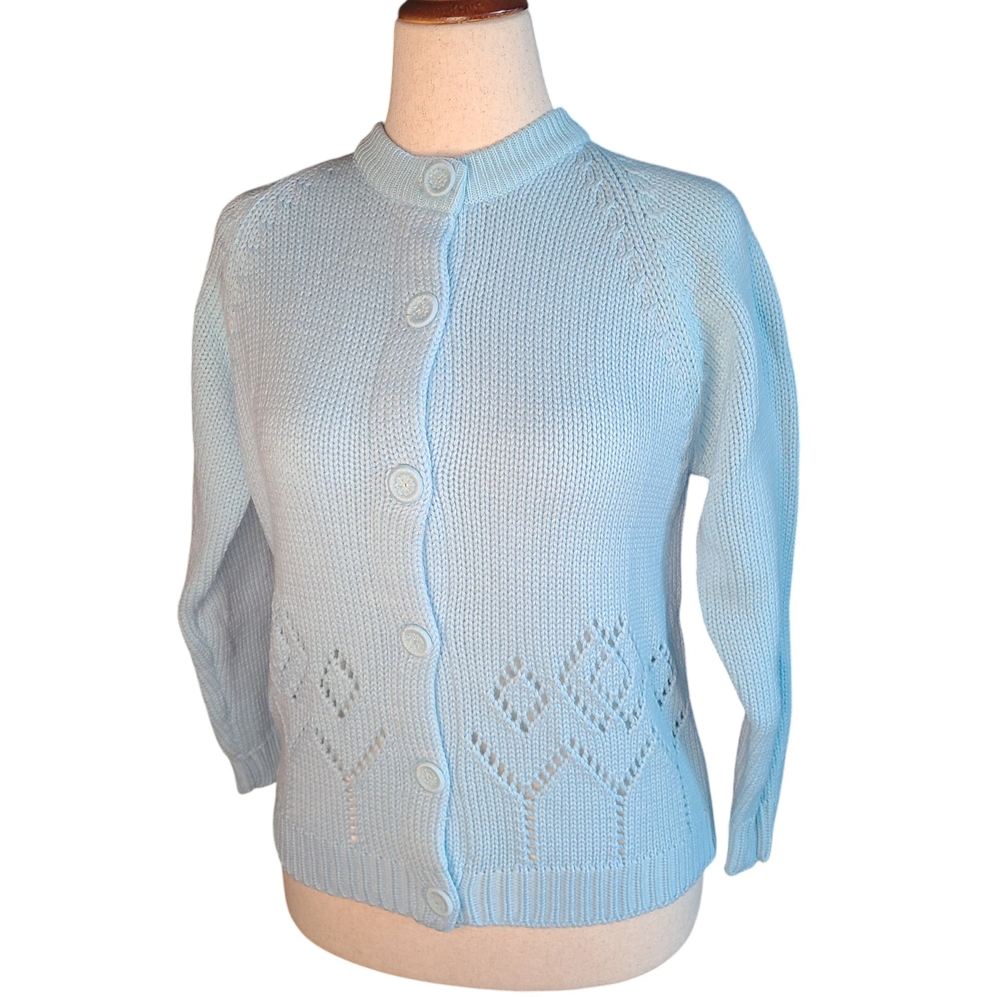 1960s Baby Blue Cardigan Sweater | Size Medium