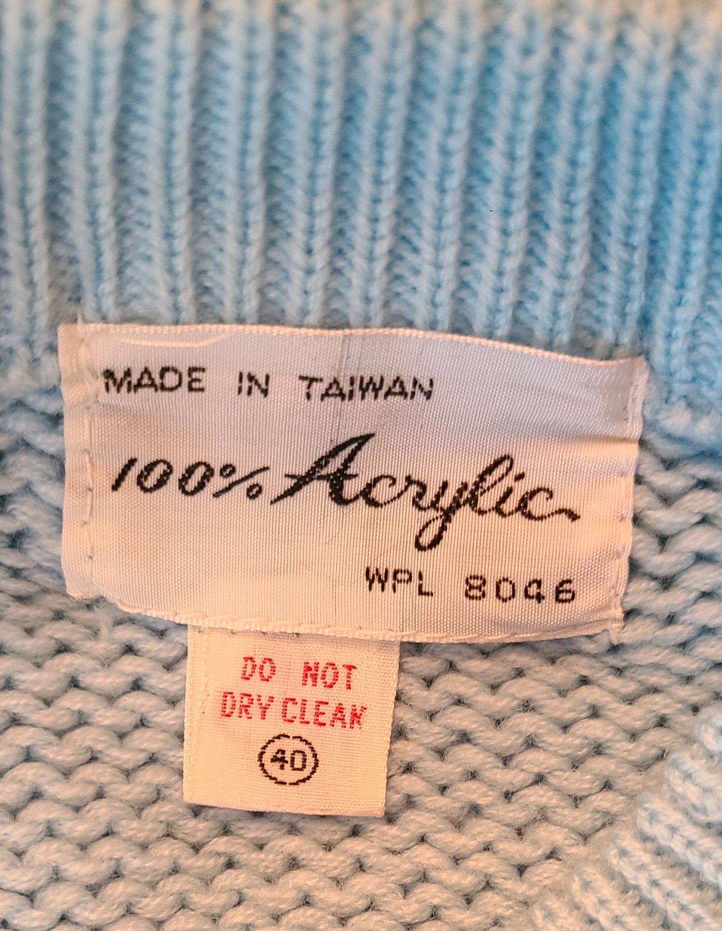 1960s Baby Blue Cardigan Sweater | Size Medium