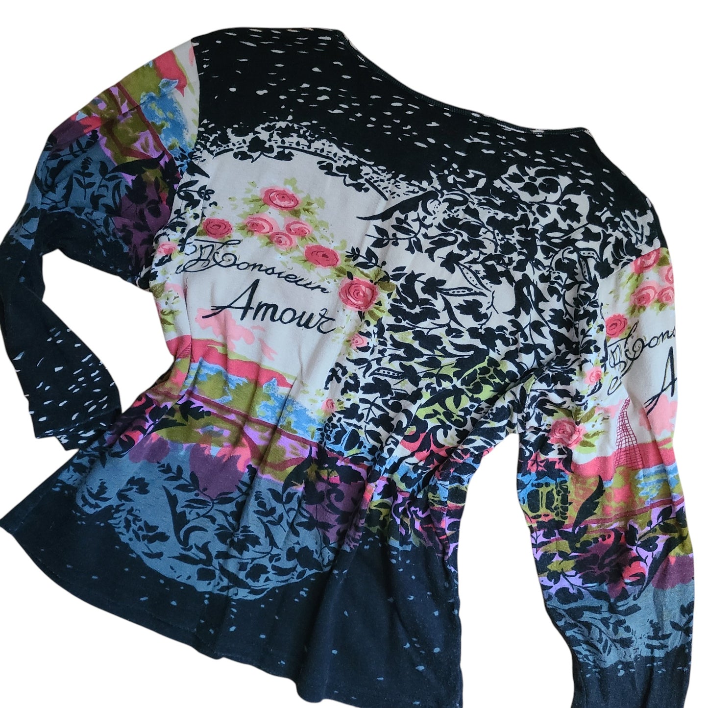 Jane Ashley 90s Embellished Graphic Top | Size Medium