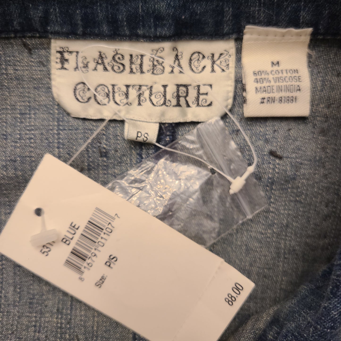 NWT Flashback Couture Beaded Denim Jacket | Size Petite Small