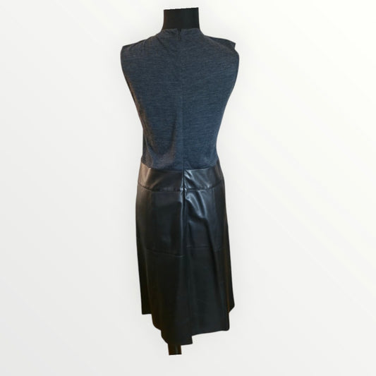 Black Label Ralph Lauren Black Leather A Line Dress