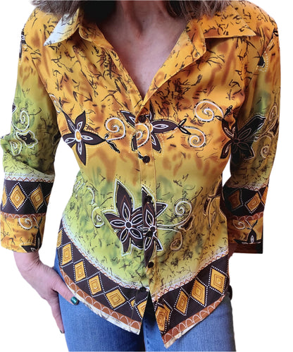 Vintage Ninety Brand Tribal Print Blouse | Size Medium