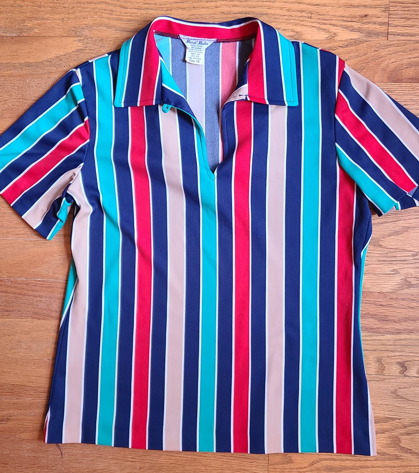 Vintage Short Sleeve Polo Blouse | Size 10