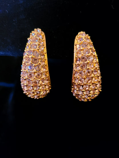 Crystal GoldTone Teardrop Earrings