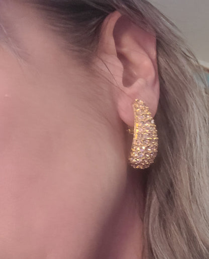 Crystal GoldTone Teardrop Earrings