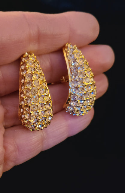 Crystal GoldTone Teardrop Earrings