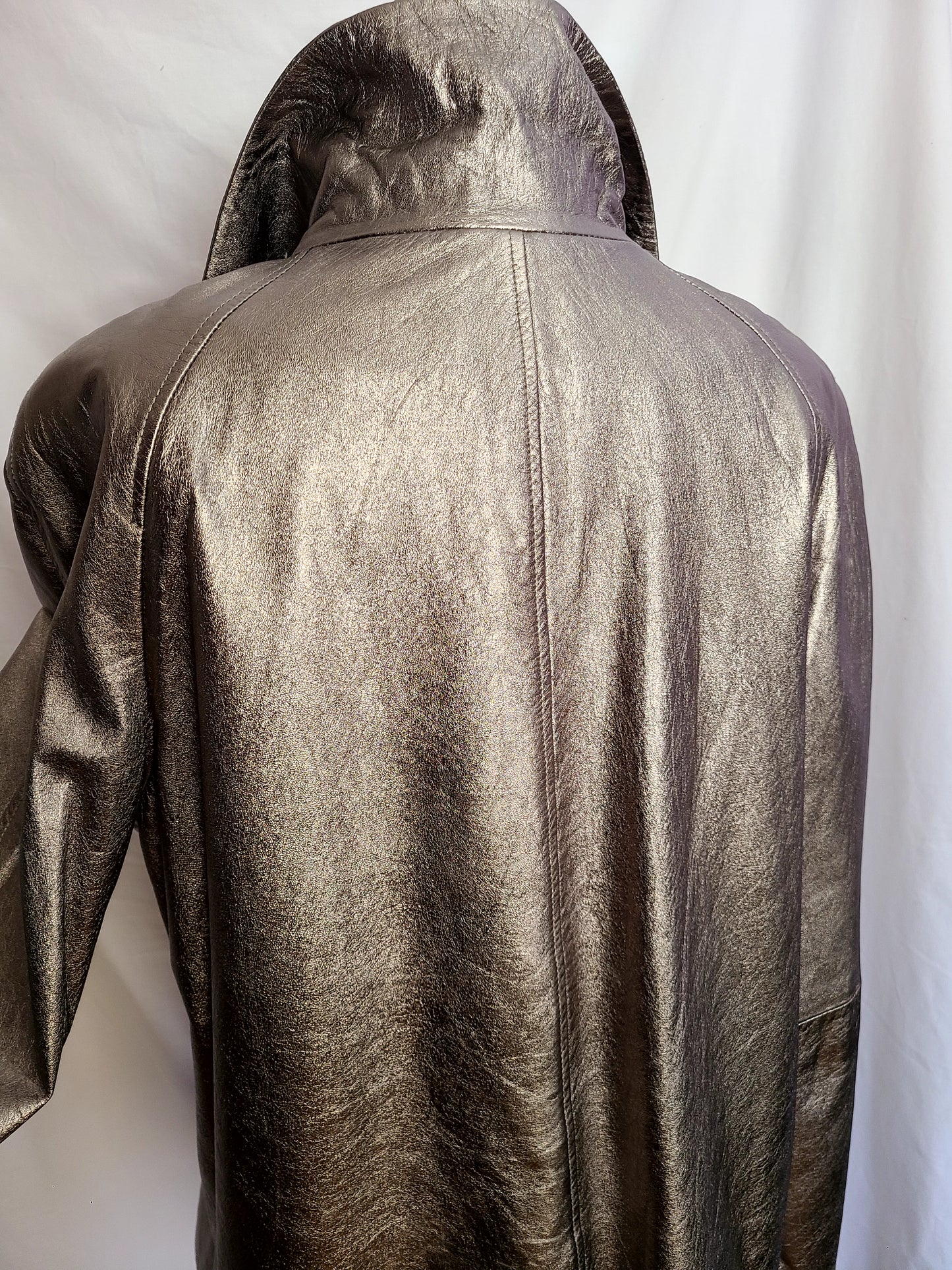Jones New York Metallic Leather Jacket | Size L