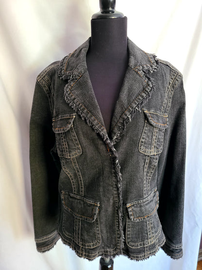 Live A Little Dark Denim Jacket | Size XL