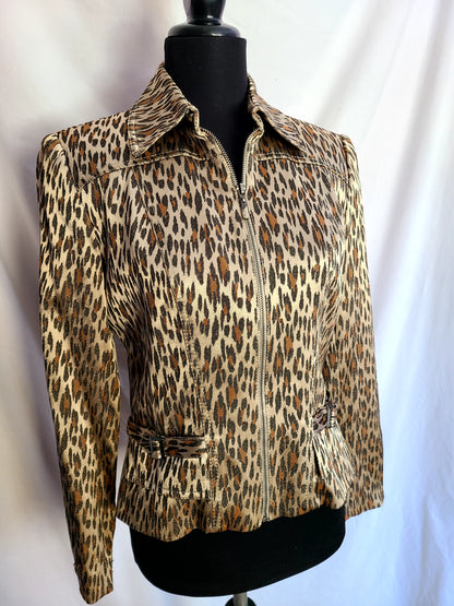 Caché Brand Animal Print Jacket | Size 6