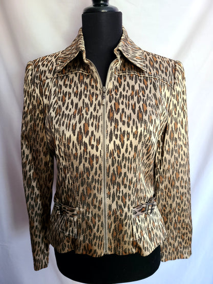 Caché Brand Animal Print Jacket | Size 6