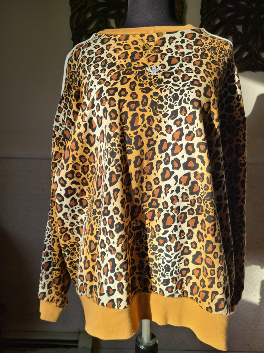Adidas Cheetah Print Sweatshirt | Size Small / Medium